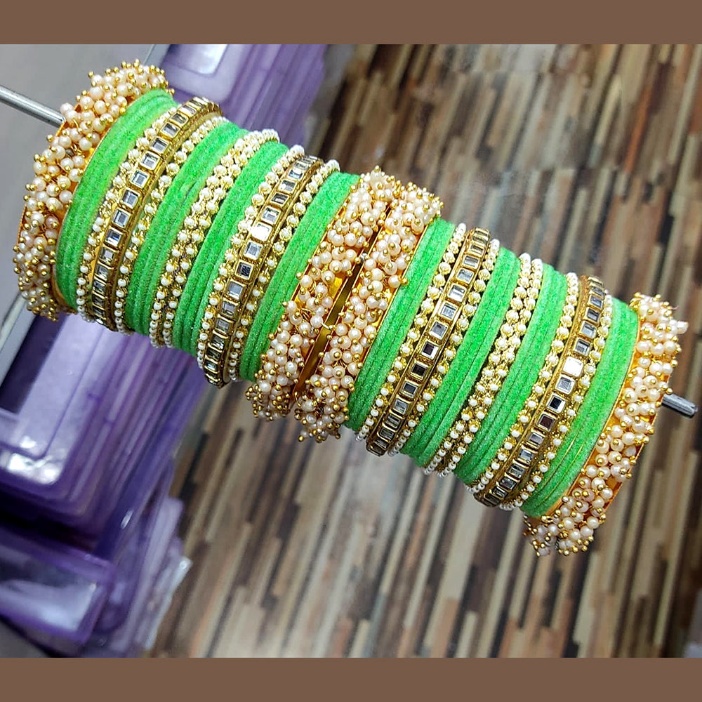 everlasting quality jewels velvet And Pearl Bangles Set