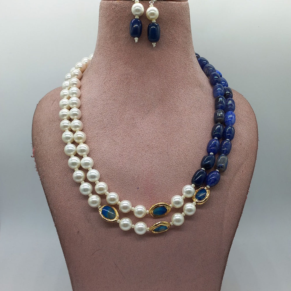 MG Beads Onyx Dholki Necklace Set