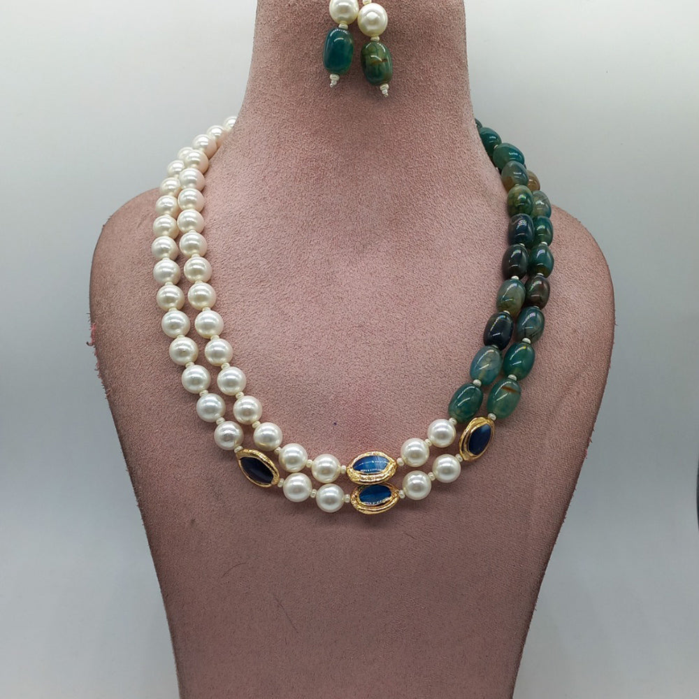 MG Beads Onyx Dholki Necklace Set