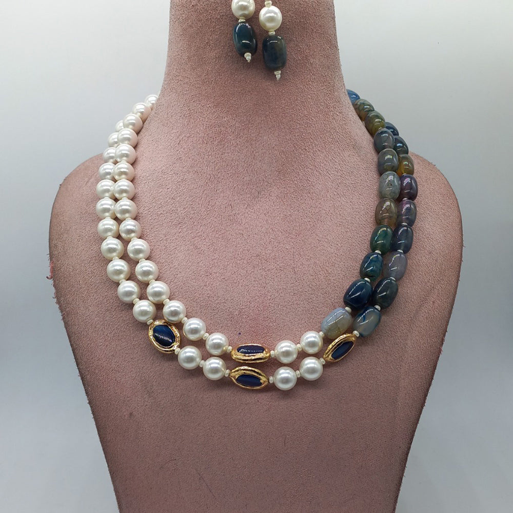 MG Beads Onyx Dholki Necklace Set