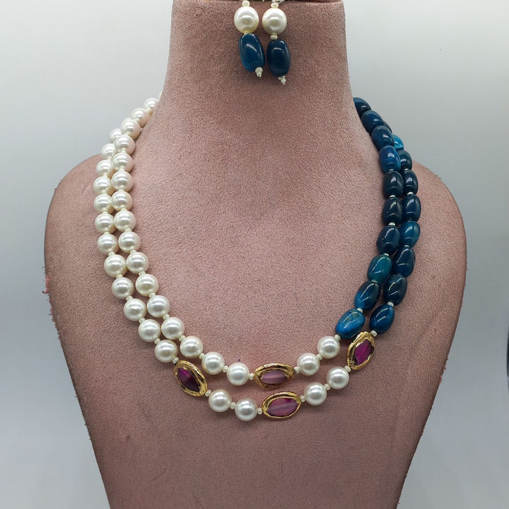 MG Beads Onyx Dholki Necklace Set