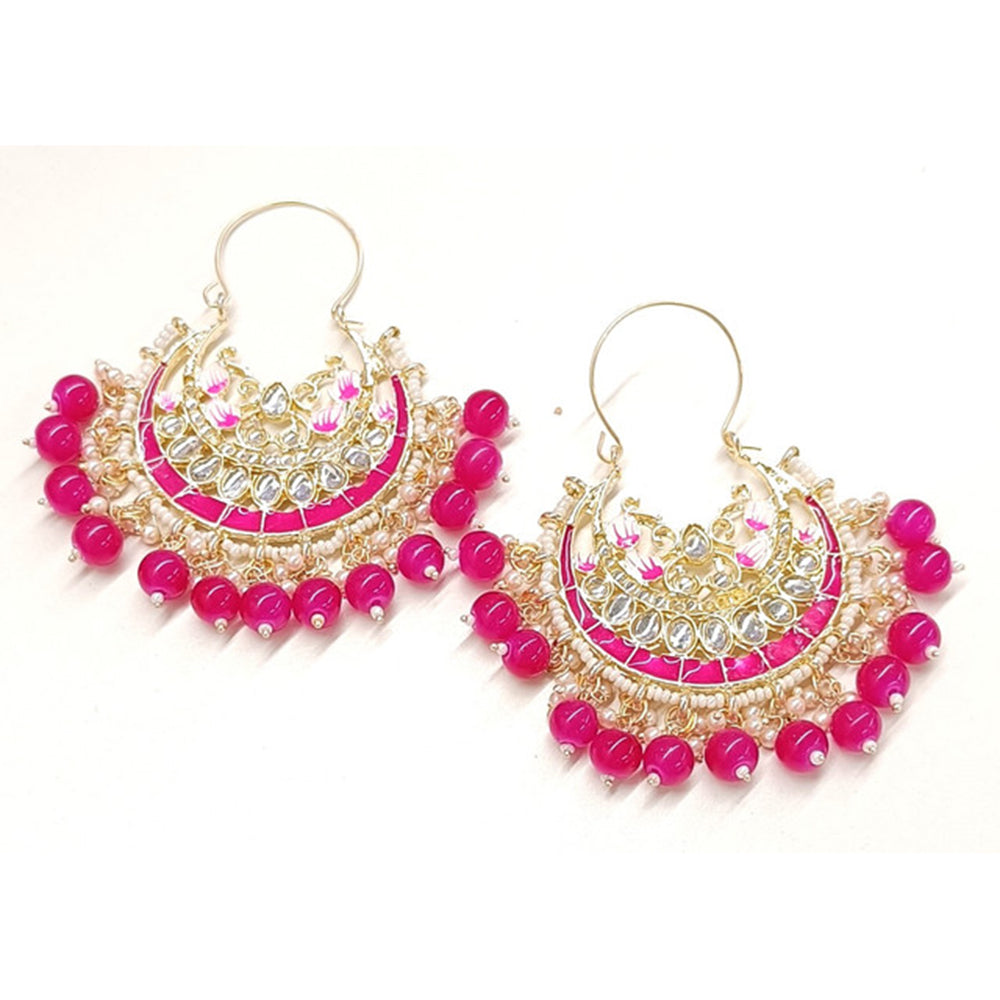 Matchit Kundan Stone Dangler Earrings - JW-11311041PK