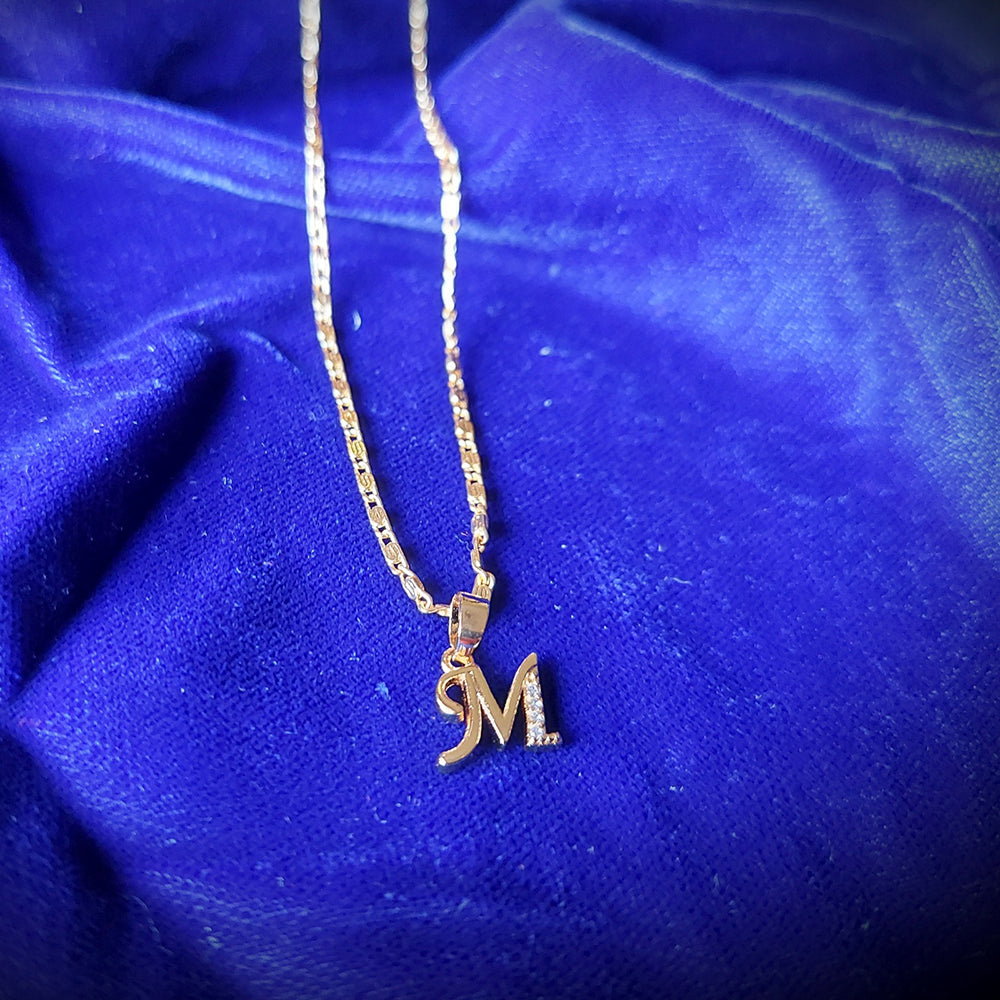 Letter M Gold Pendant