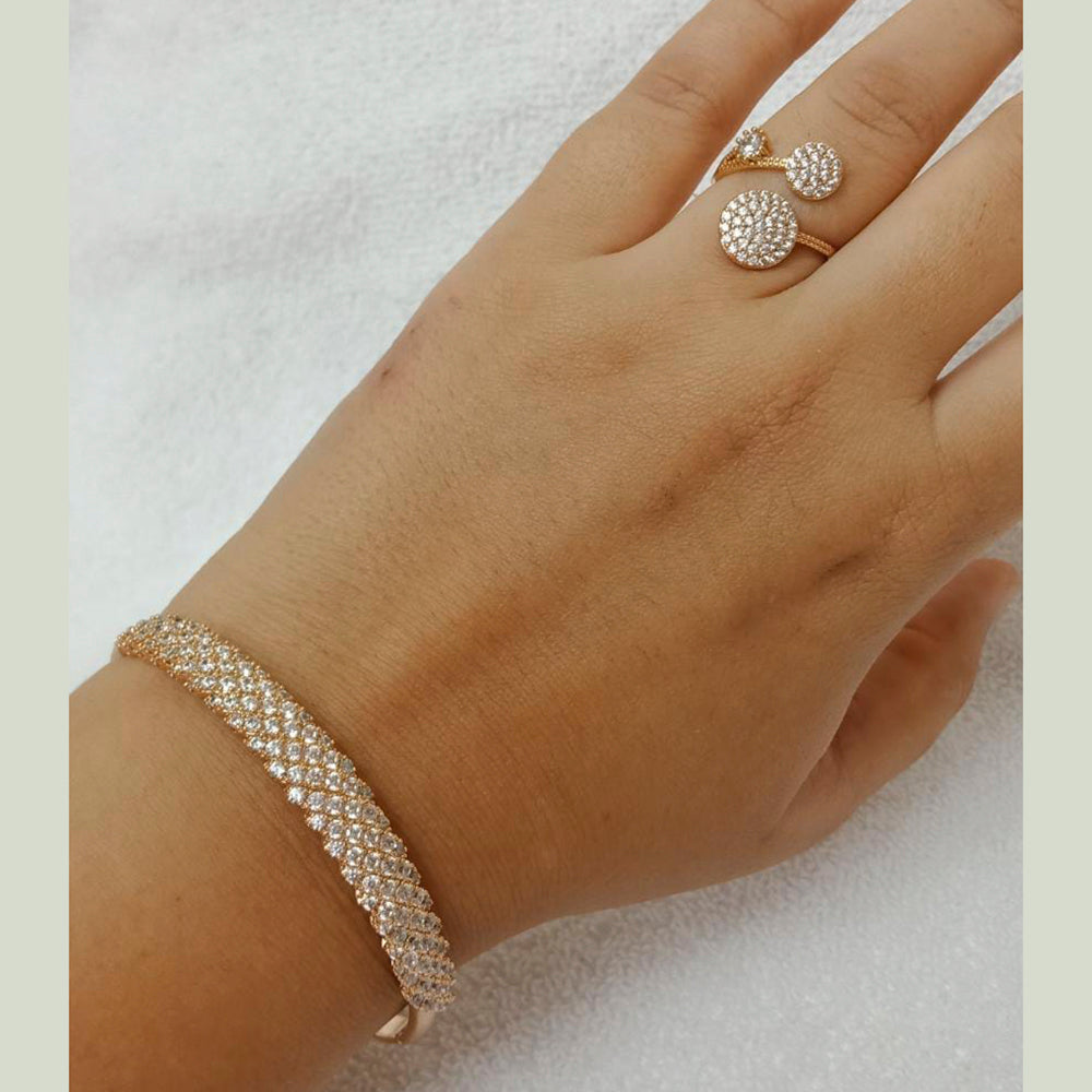 FS Collection Rose Gold Plated Jewellery Combo