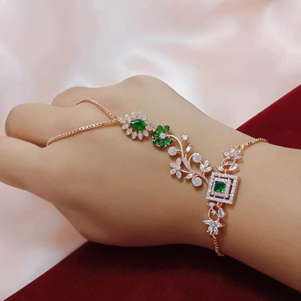 FS Collection AD Stone Chain Hand Panja