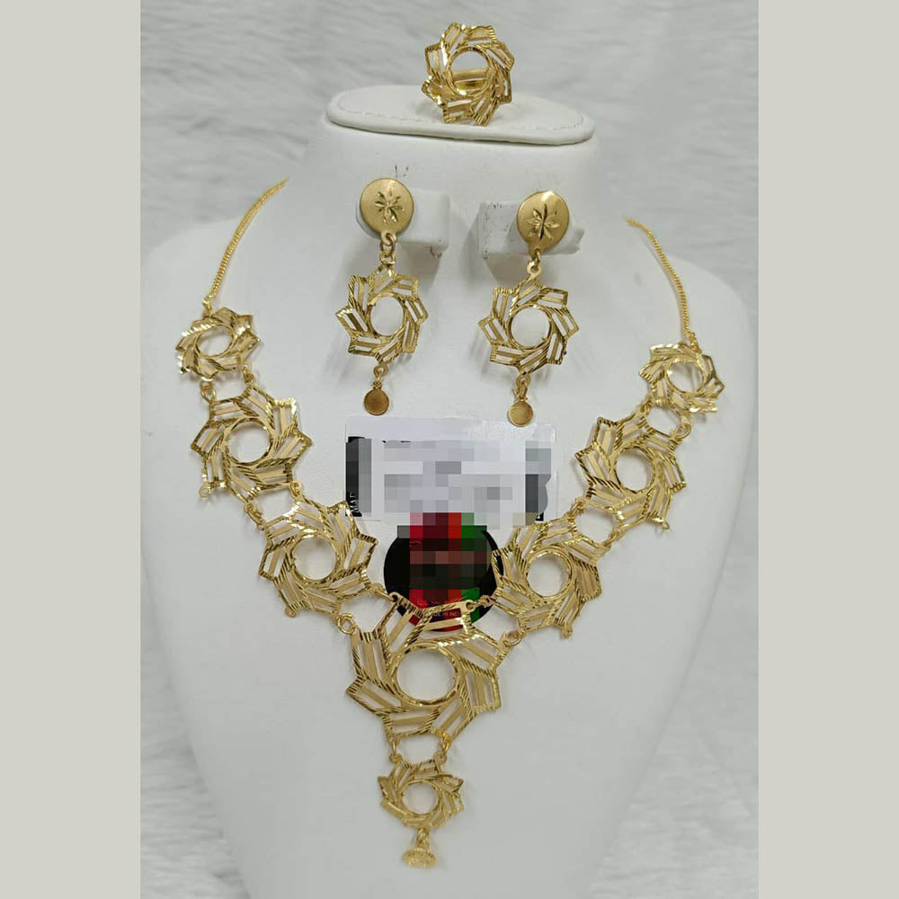 FS Collection Gold Plated Necklace Set