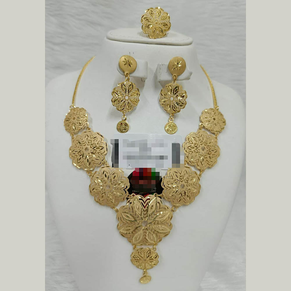 FS Collection Gold Plated Necklace Set