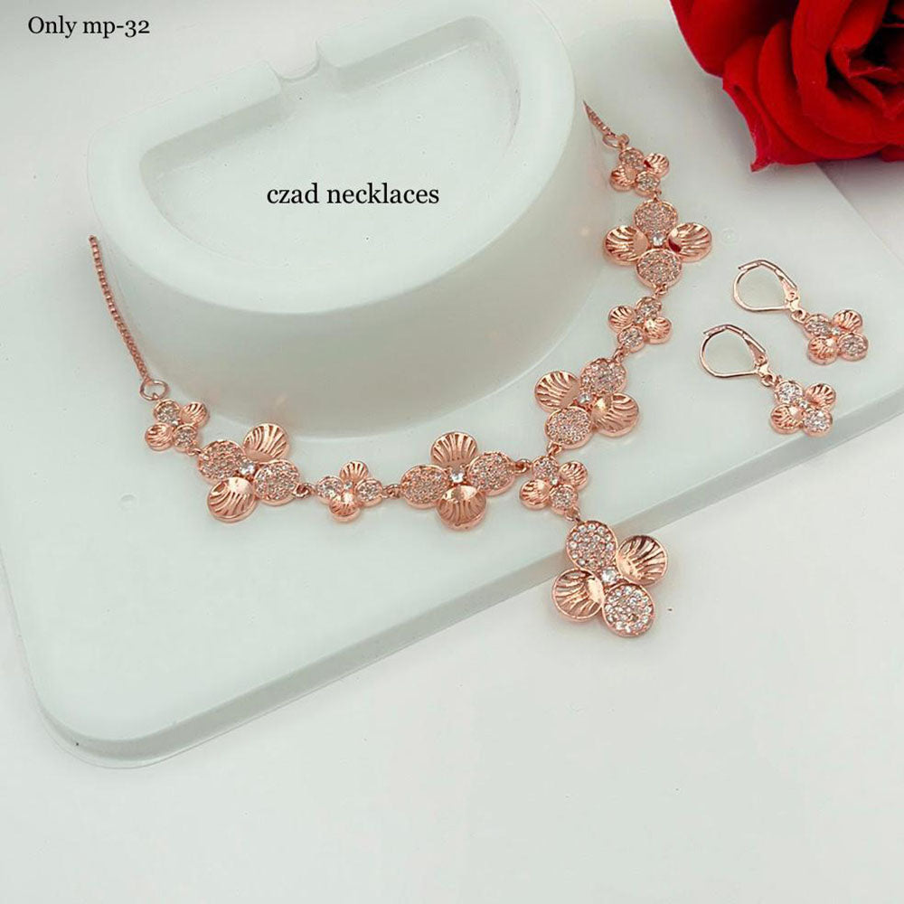 FS Collection AD Stone Plated Necklace Set