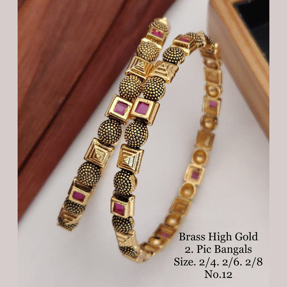 FS Collection Gold Plated Bangles Set