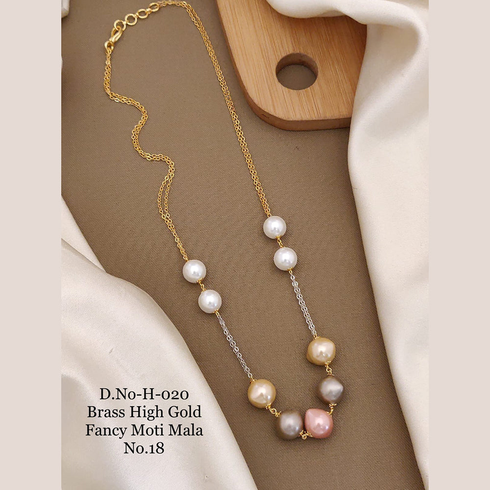 FS Collection Gold Plated Moti Mala Necklace