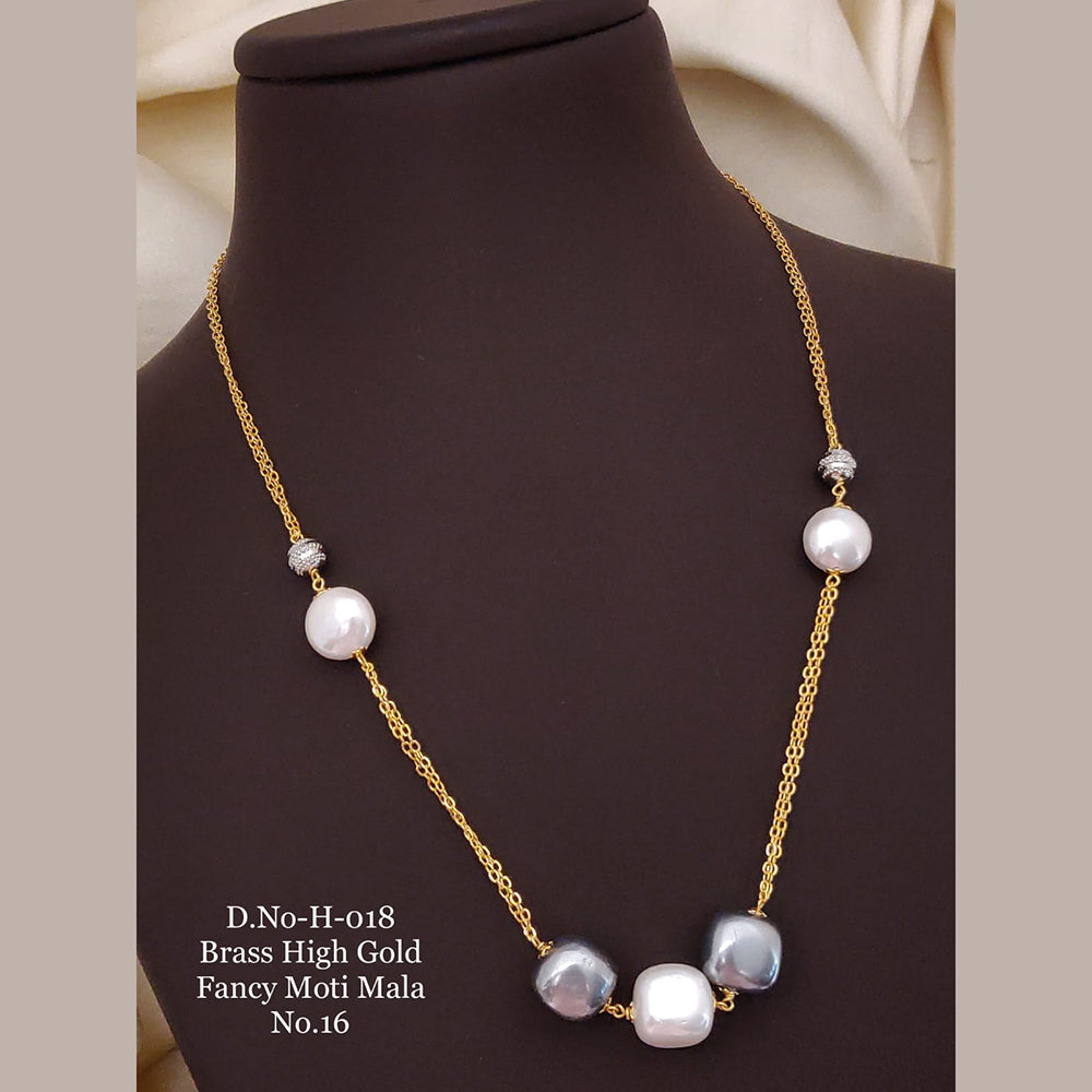 FS Collection Gold Plated Moti Mala Necklace