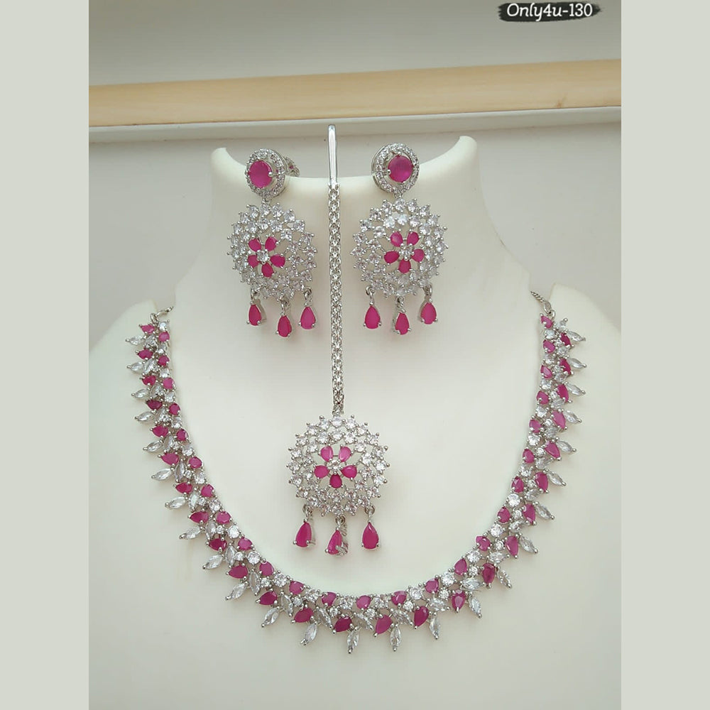 FS Collection Copper Ad Stone Choker Necklace Set