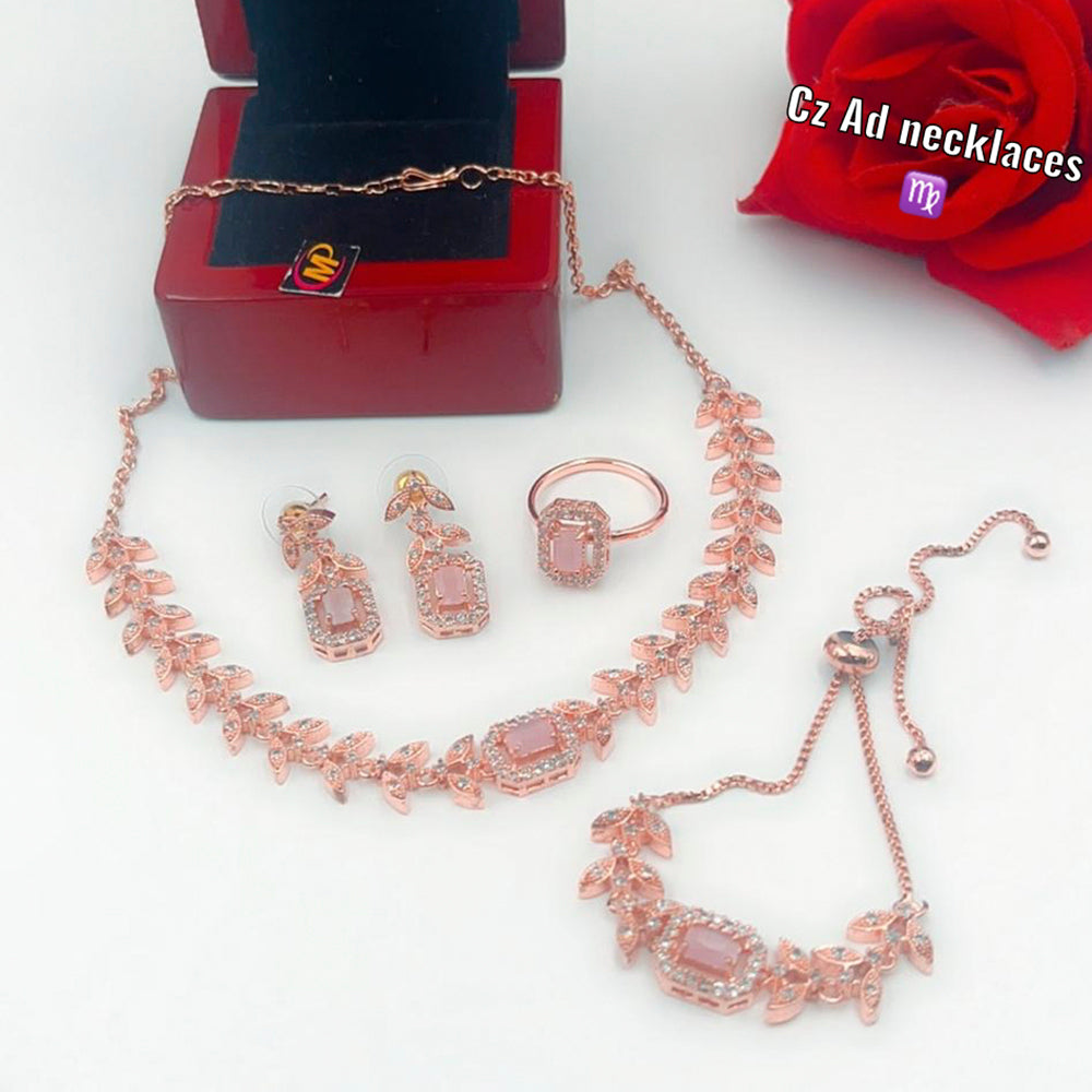 FS Collection Rose Gold Plated Jewellery Combo