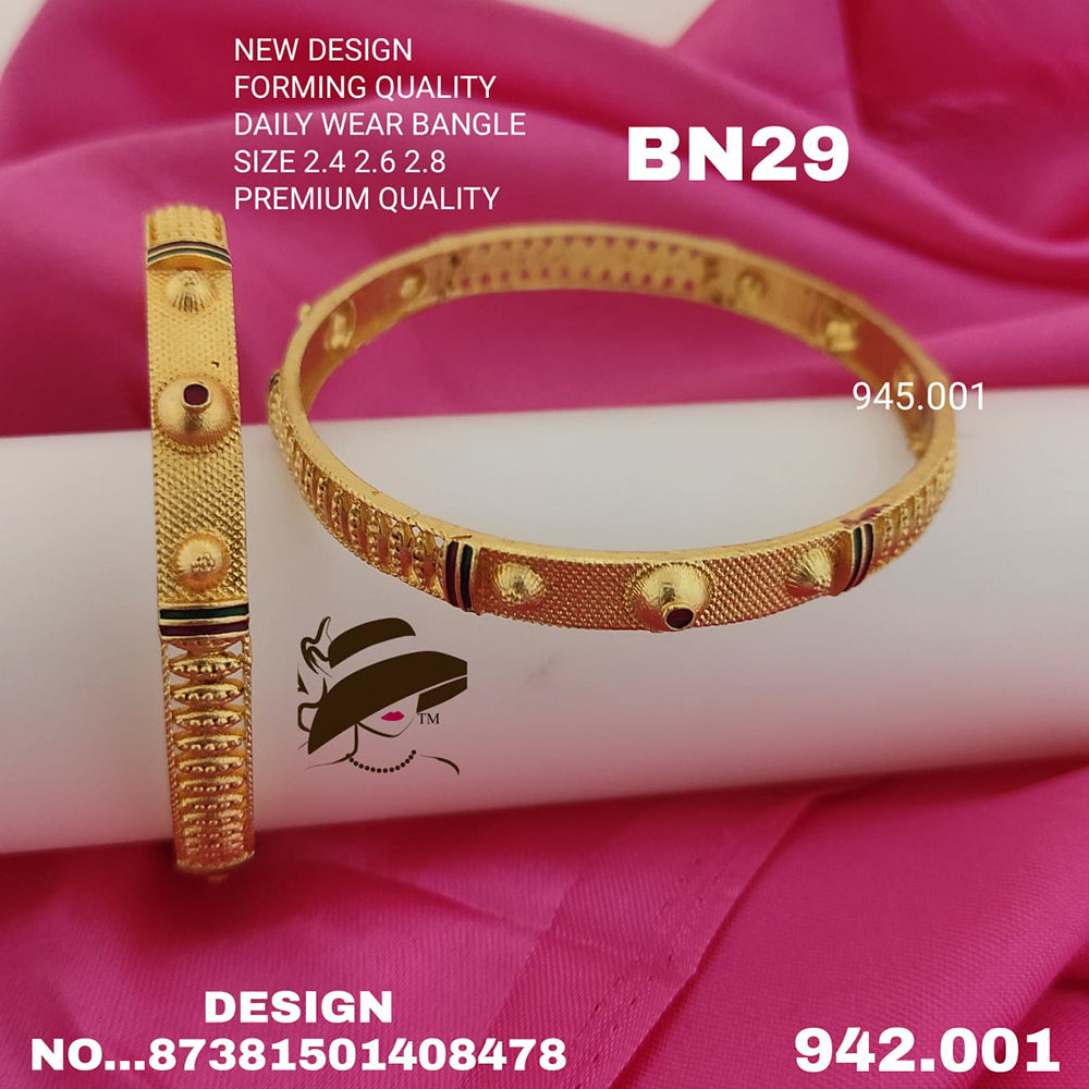 FS Collection Gold Plated Bangles Set