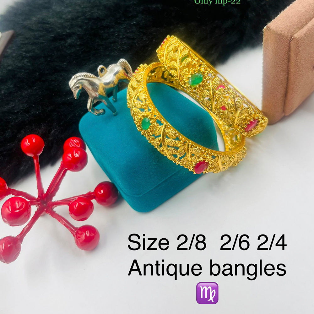 FS Collection Gold Plated Bangles Set