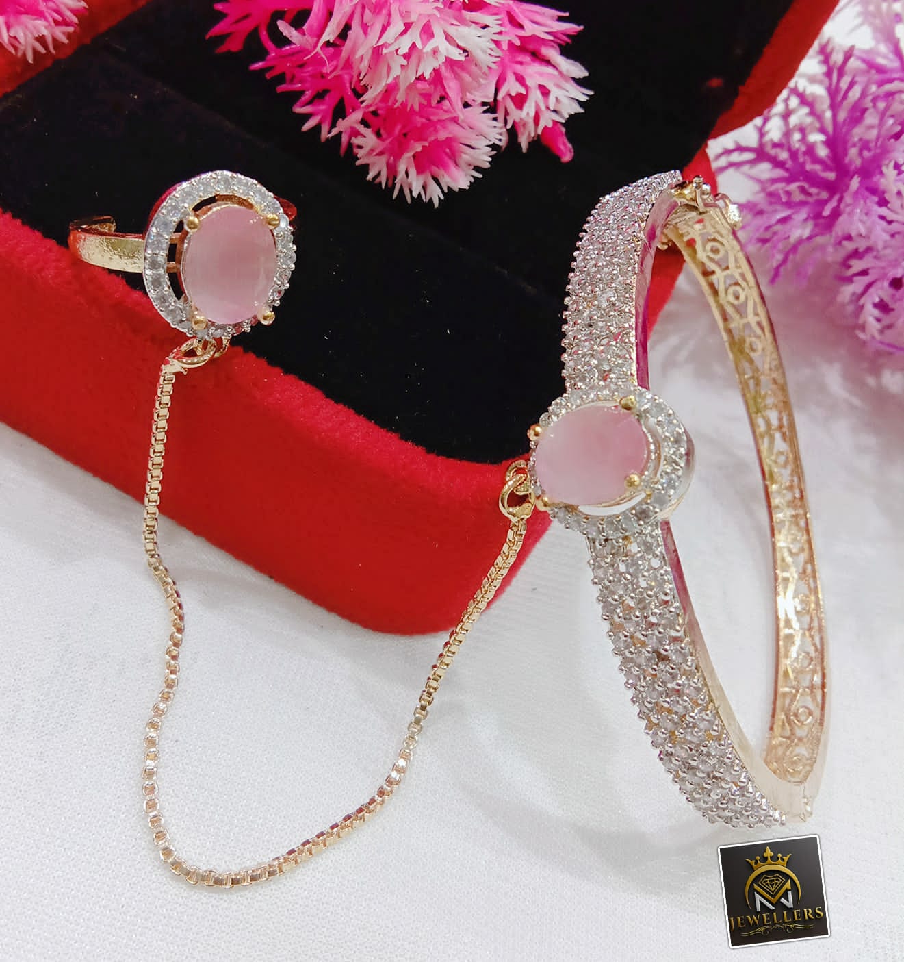 FS Collection AD Stone Chain Hand Panja
