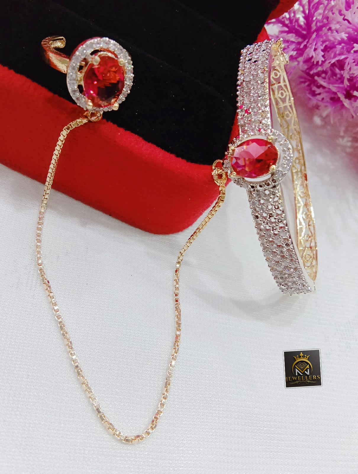 FS Collection AD Stone Chain Hand Panja
