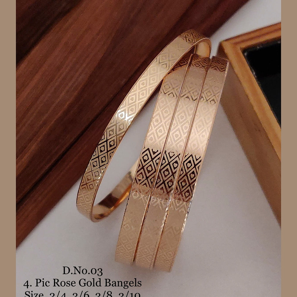 FS Collection Rose Plated Bangles Set