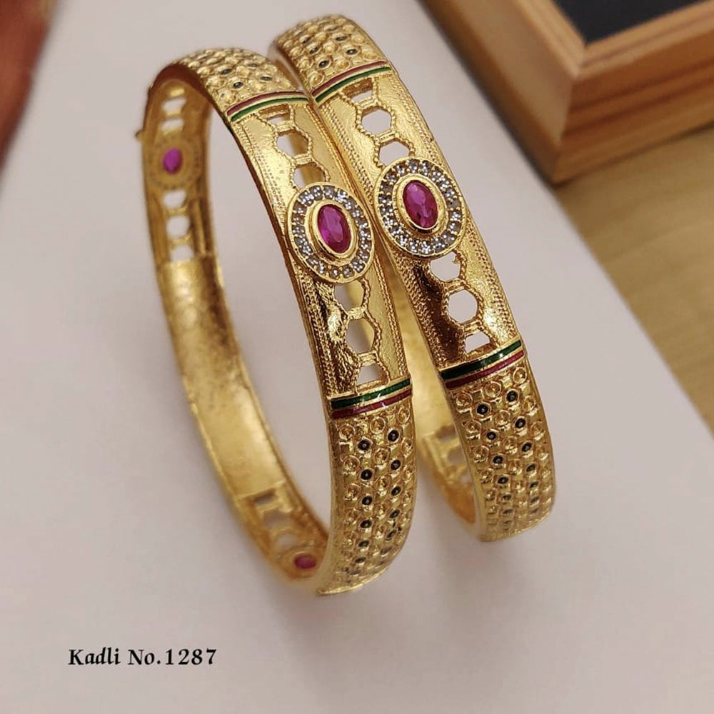 FS Collection Gold Plated Bangles Set