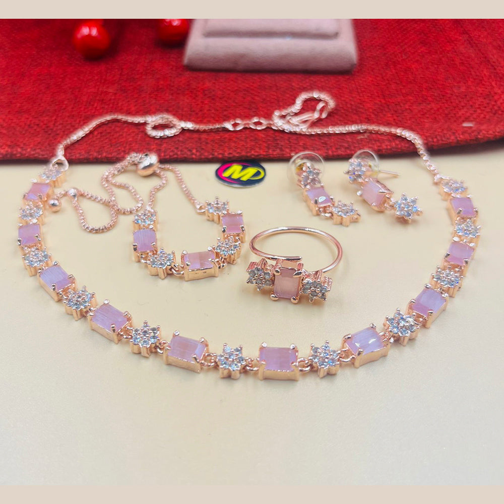 FS Collection Rose Gold Plated Jewellery Combo