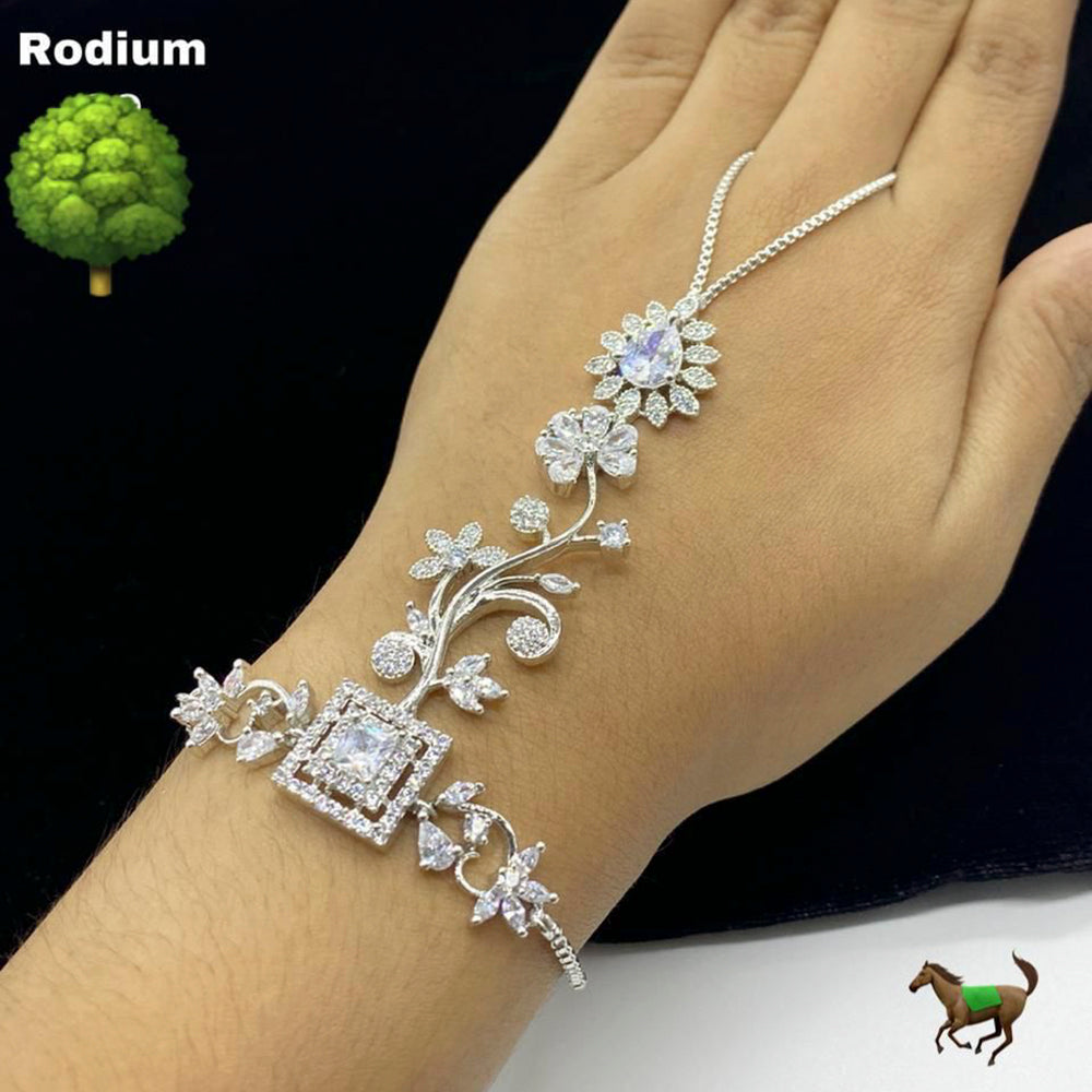 FS Collection Silver Plated AD Stone Hand Harness