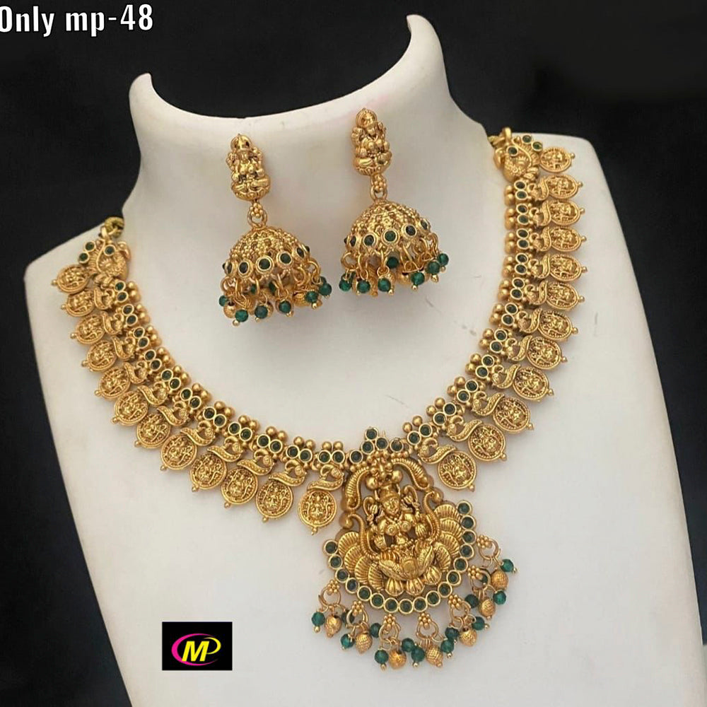 FS Collection Gold Plated Temple Necklace Set