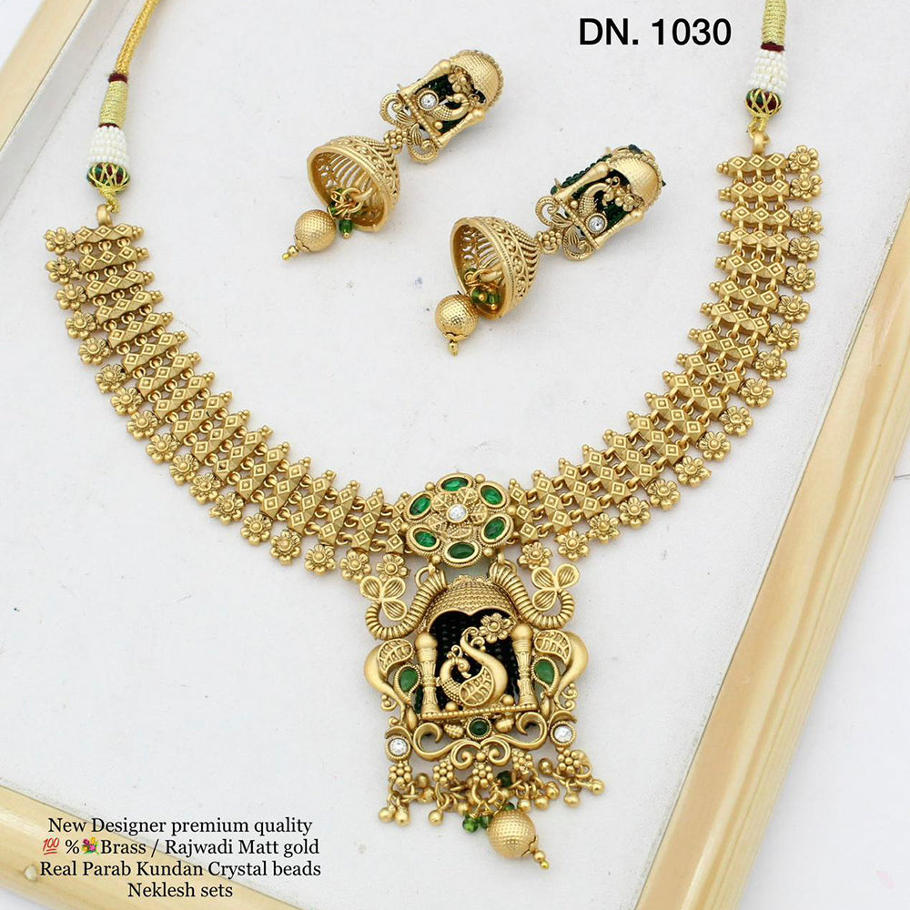 FS Collection Gold Plated Choker Necklace Set