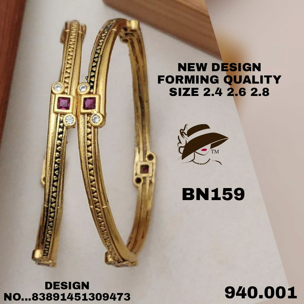 FS Collection Gold Plated Bangles Set