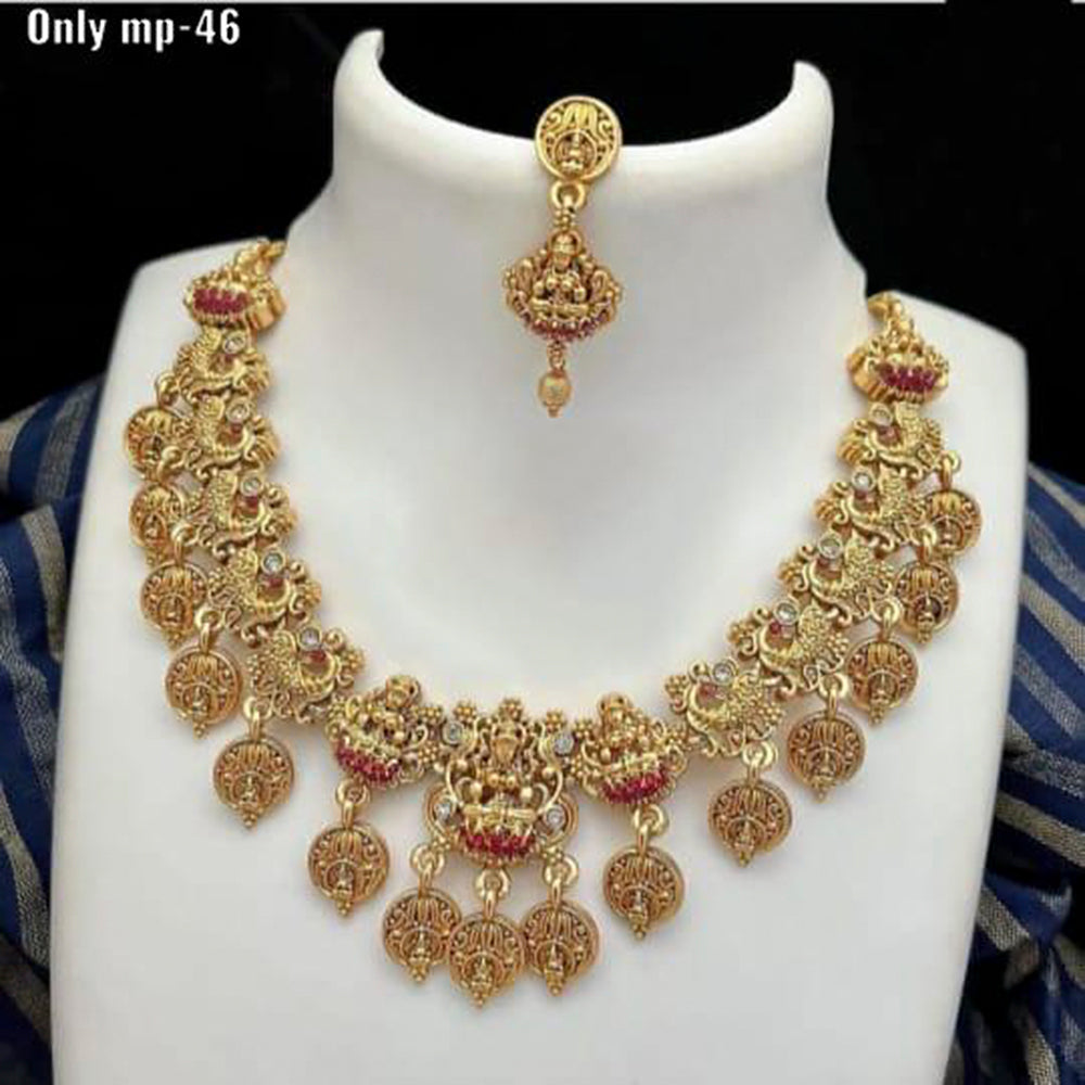 FS Collection Gold Plated Temple Design Necklace Set