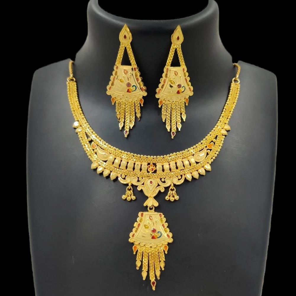 FS Collection Gold Plated Necklace Set