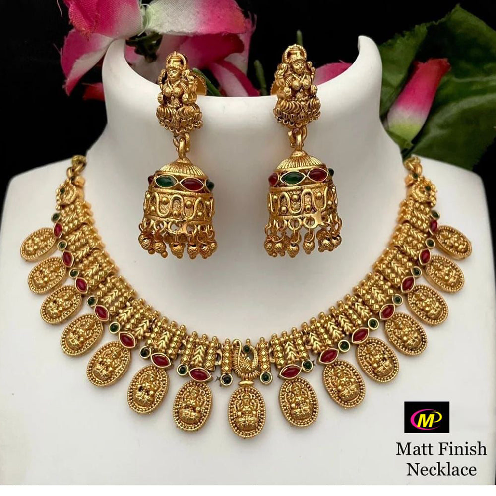 FS Collection Gold Plated Pota Stone Necklace Set