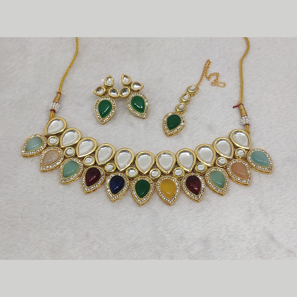 FS Collection Kundan Stone Choker Necklace Set