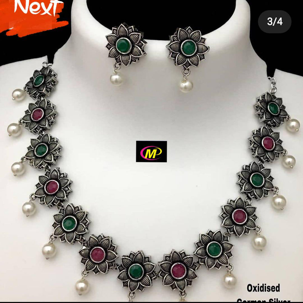FS Collection Oxidised Necklace Set