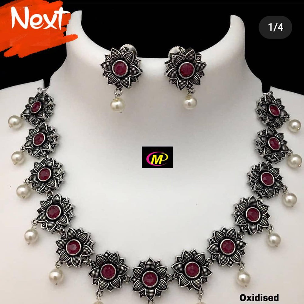 FS Collection Oxidised Necklace Set