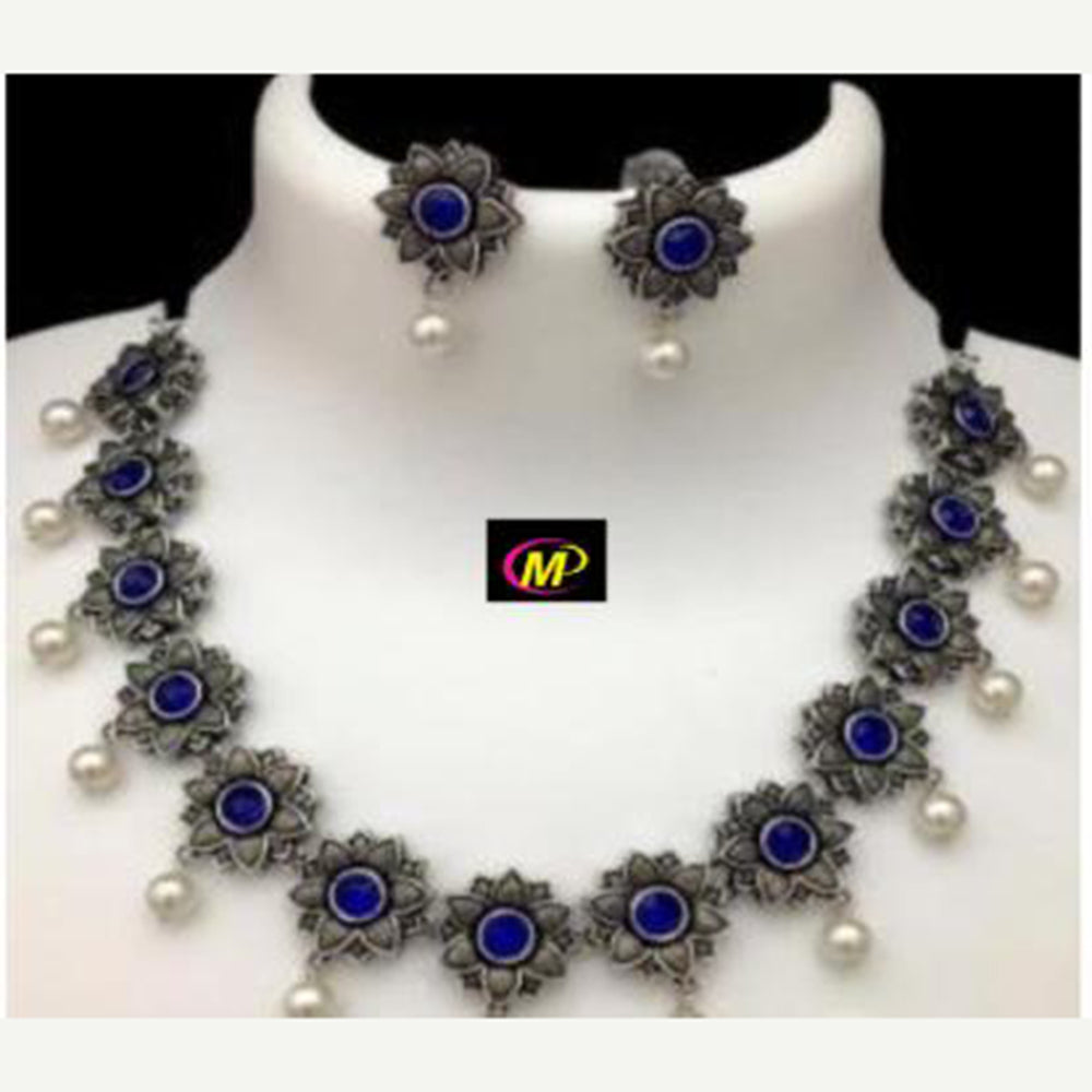 FS Collection Oxidised Necklace Set