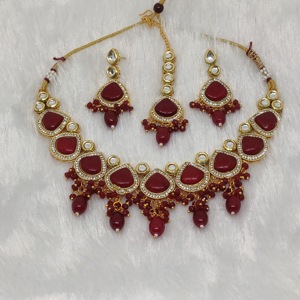 FS Collection Kundan Stone Choker Necklace Set