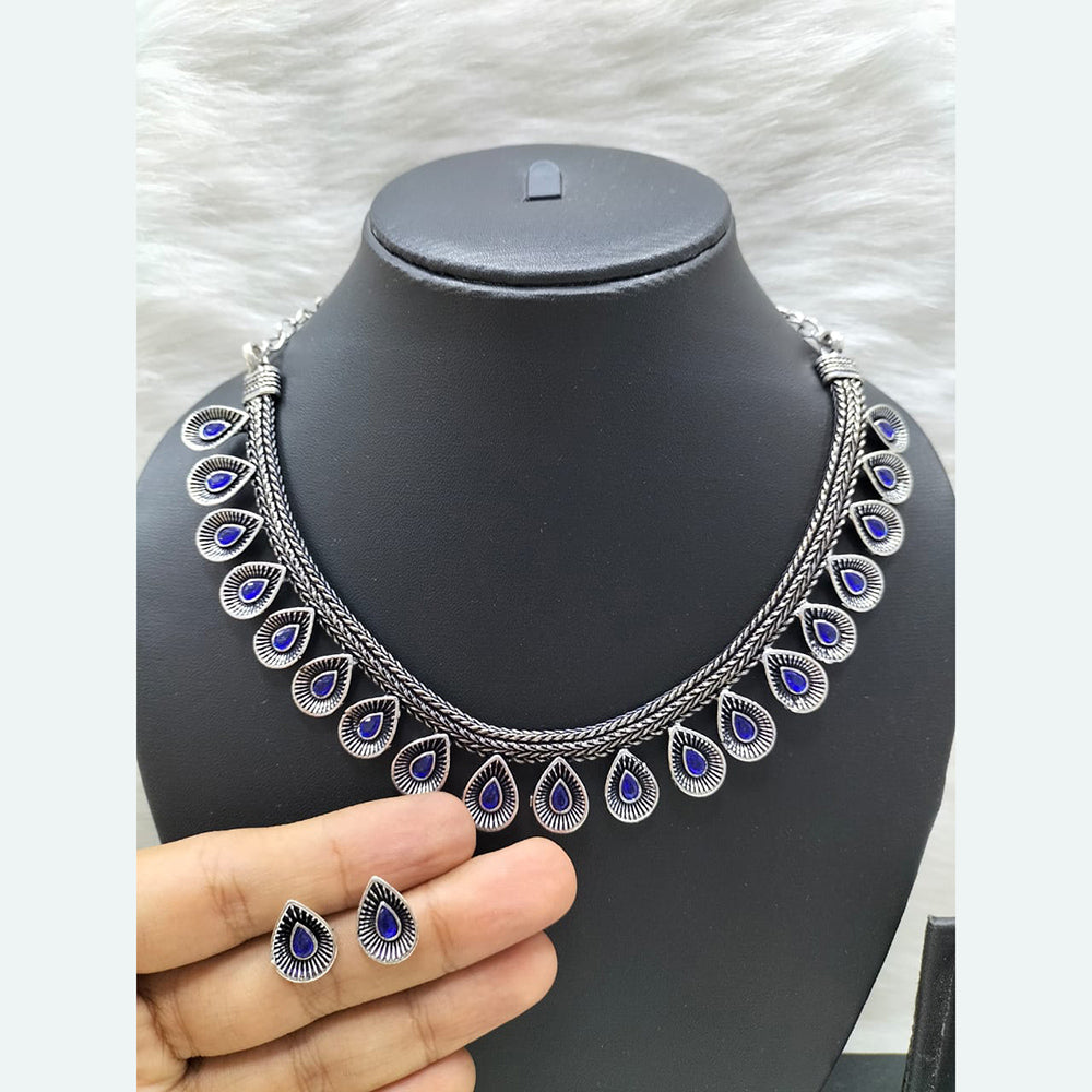 FS Collection Oxidised Necklace Set
