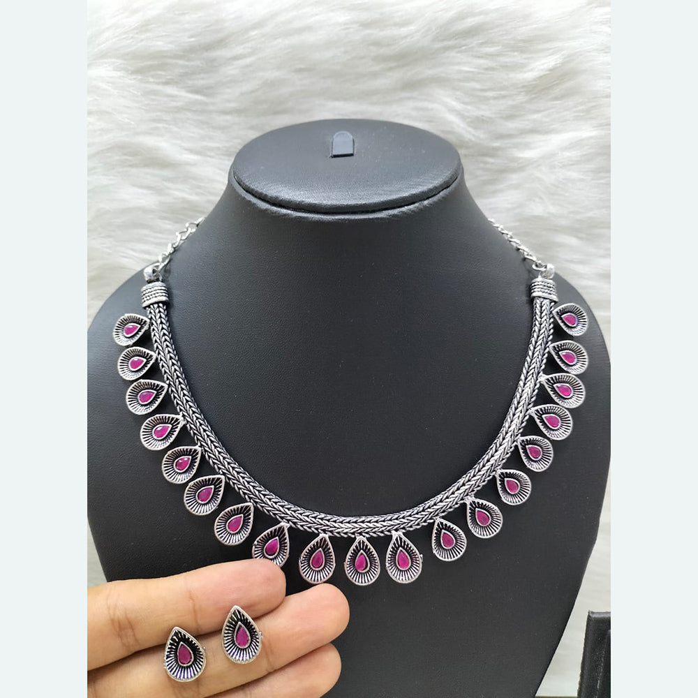 FS Collection Oxidised Necklace Set