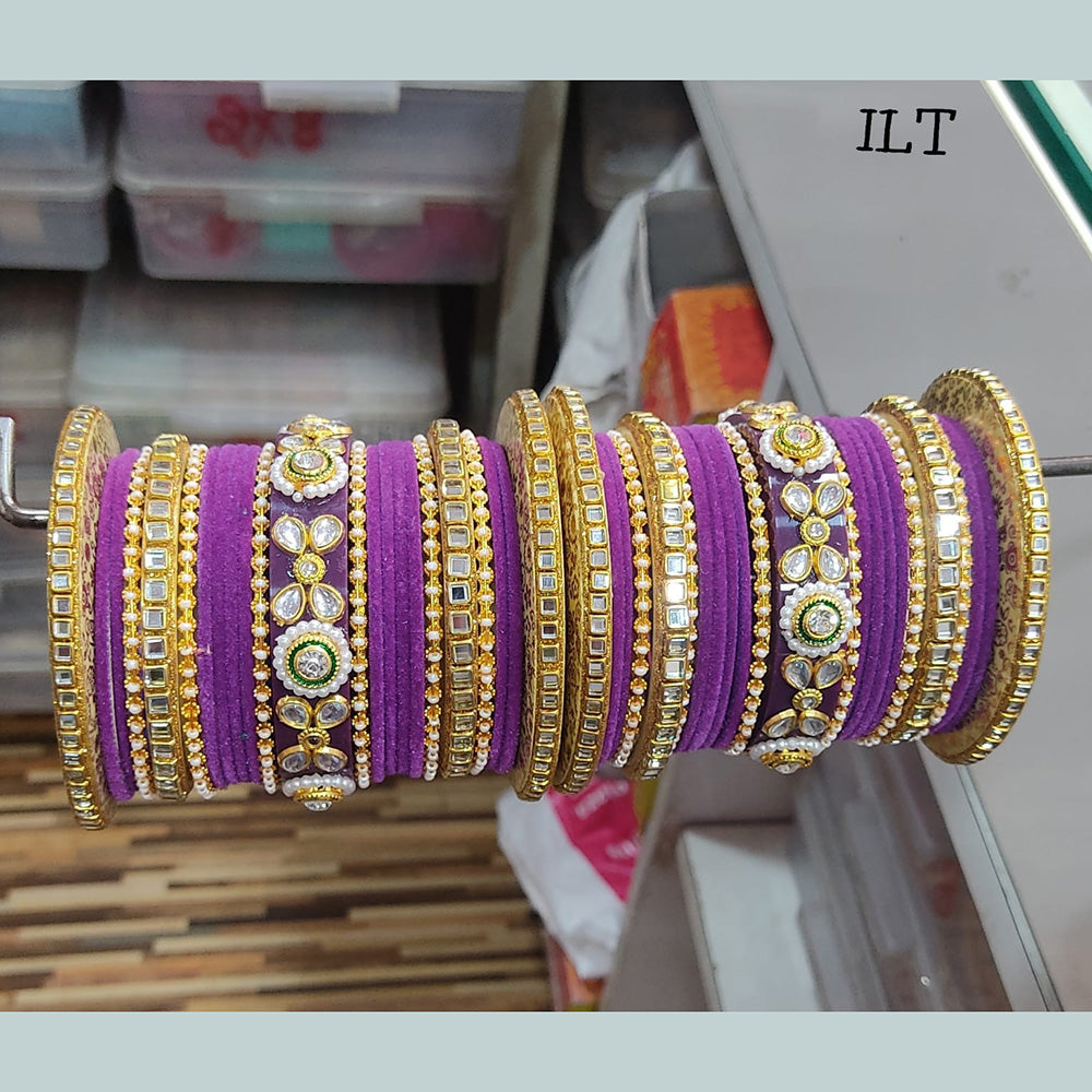 FS Collection Velvet Bangles Set