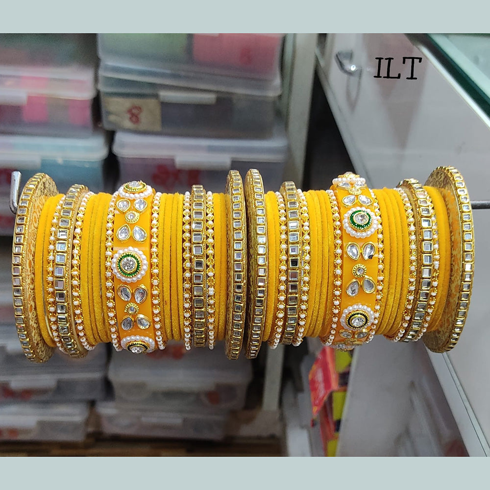 FS Collection Velvet Bangles Set