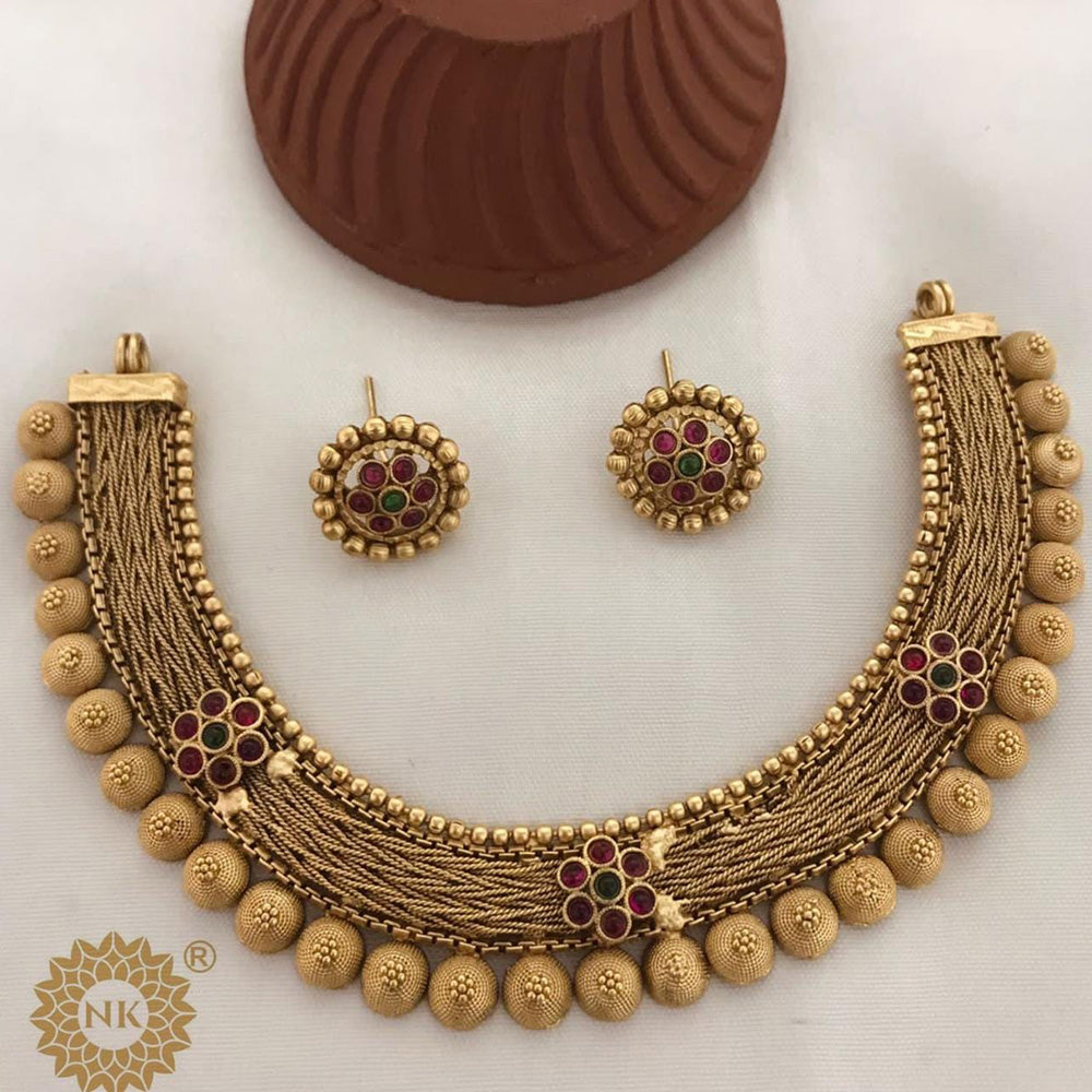 FS Collection Gold Plated Necklace Set