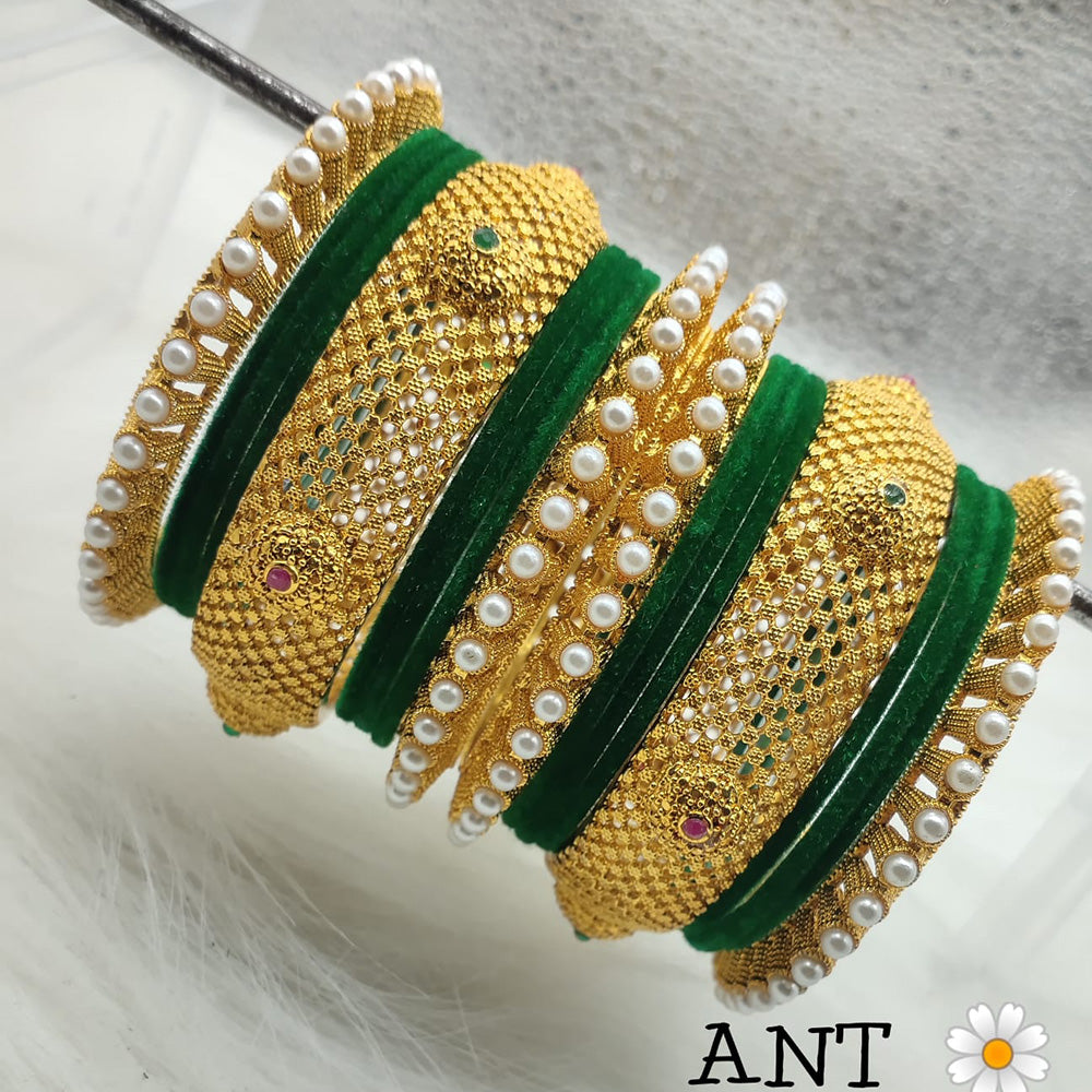 FS Collection Gold Plated Bangles Set