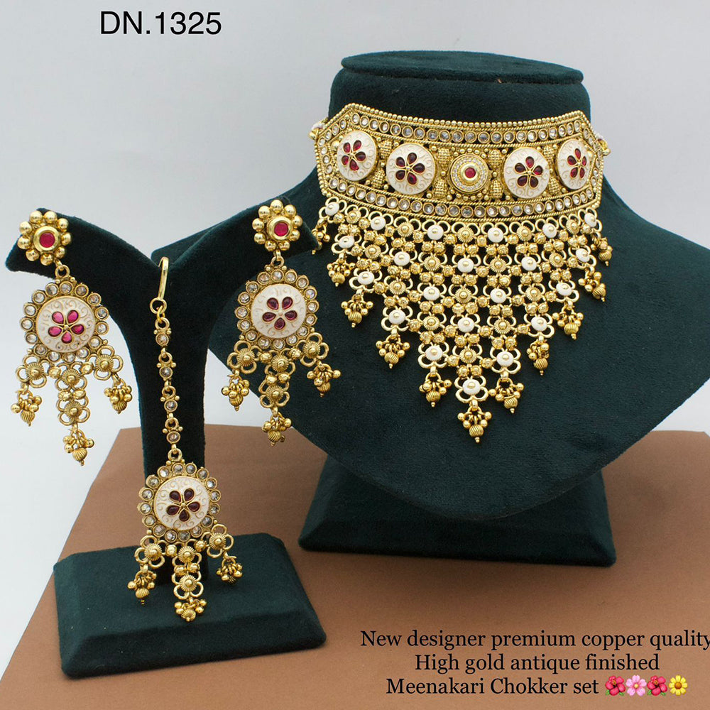 FS Collection Meenakari Choker Necklace Set