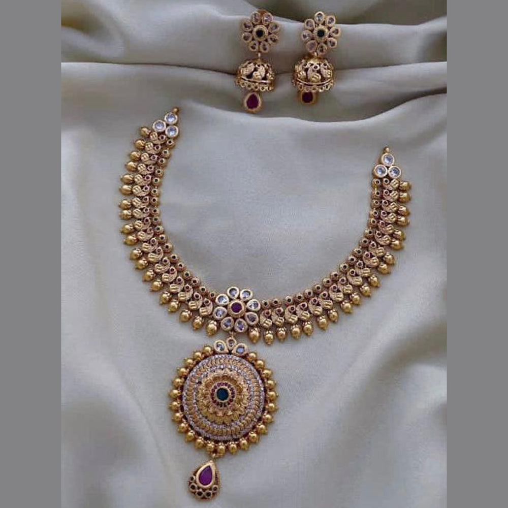FS Collection Gold Plated Necklace Set