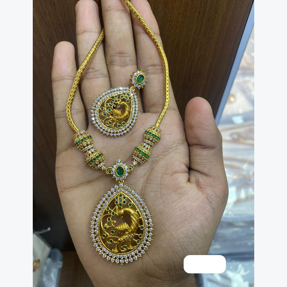 FS Collection Gold Plated AD Stone Necklace Set