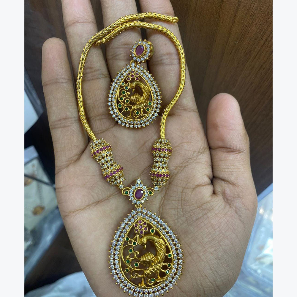 FS Collection Gold Plated AD Stone Necklace Set
