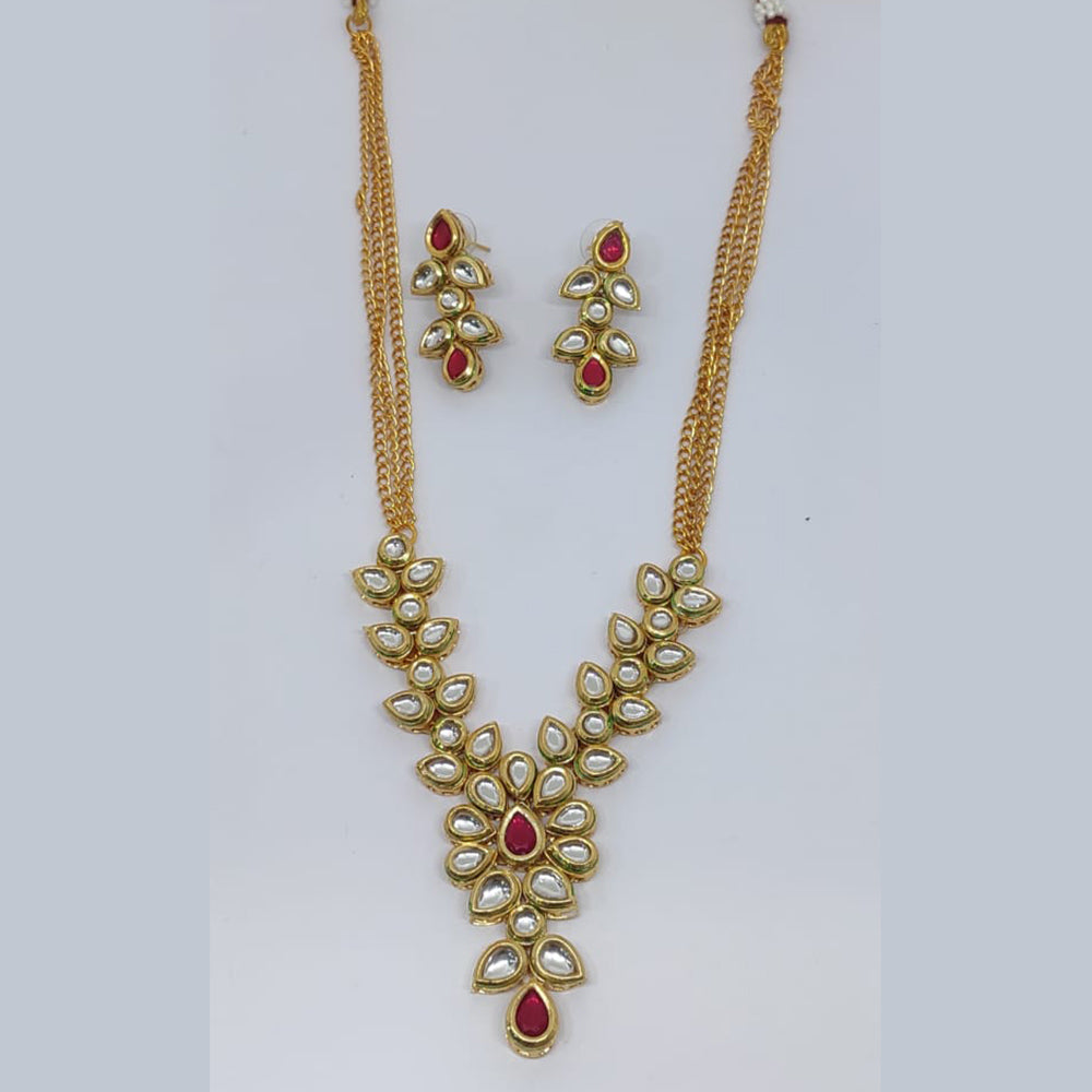 FS Collection Kundan Long Necklace Set
