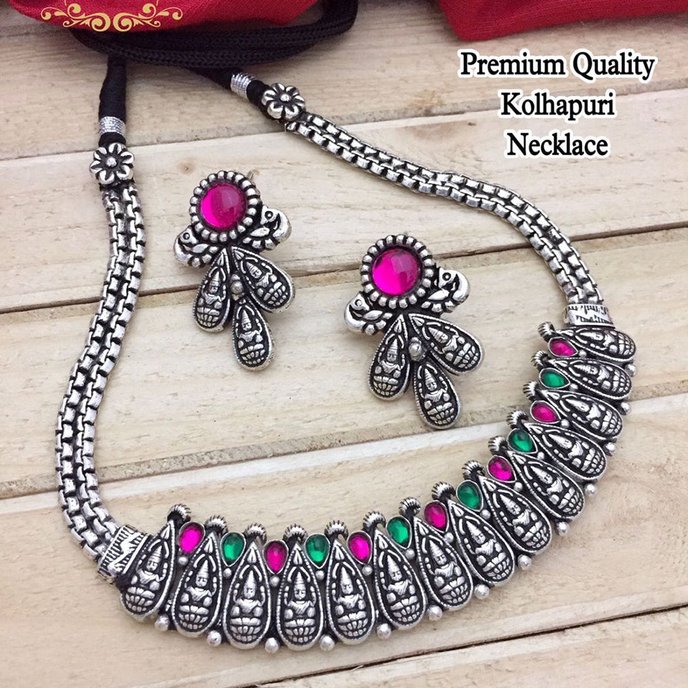 FS Collection Oxidised Plated Necklace Set