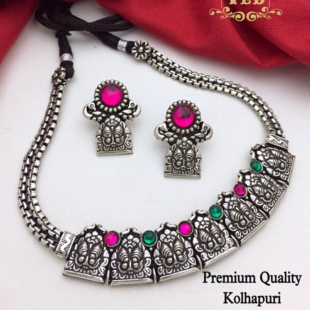 FS Collection Oxidised Plated Necklace Set