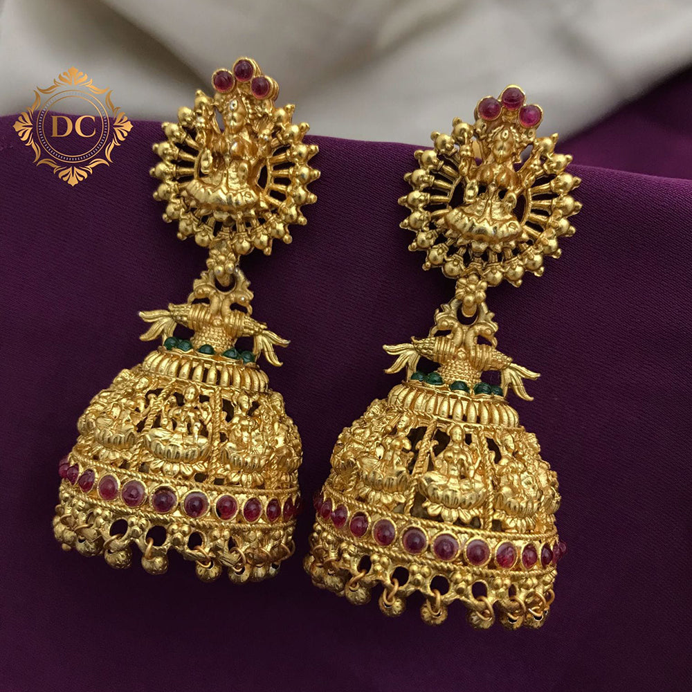 FS Collection Gold Plated Jhumki Earrings